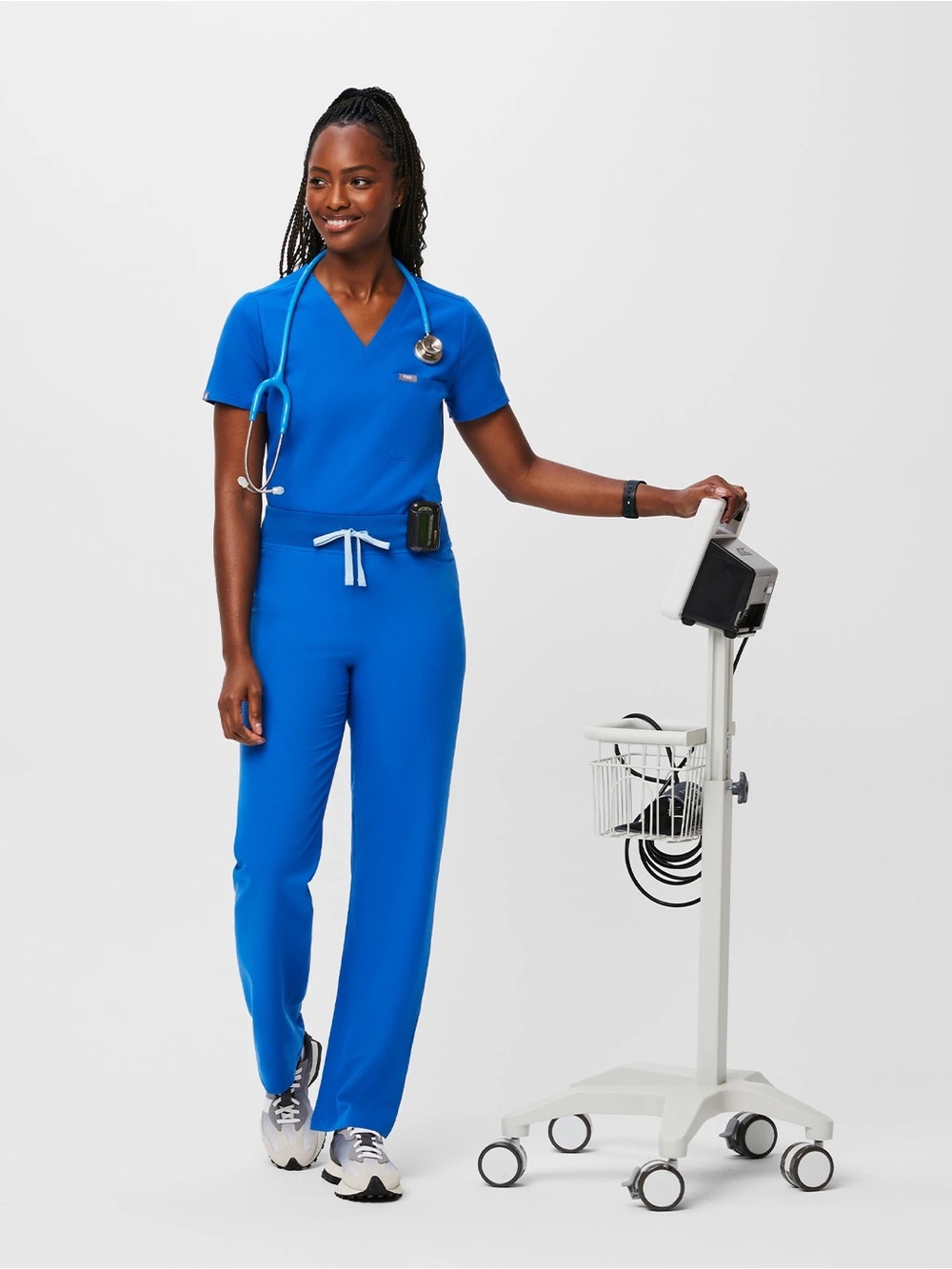 Figs Livingston High-Rise Straight-Leg Scrub Pant Blue XS